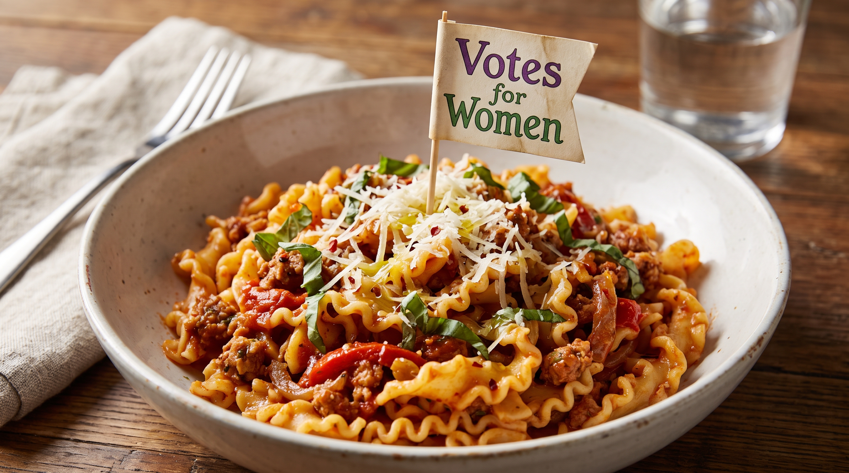 Women's Suffragini: a pasta Phil hates
